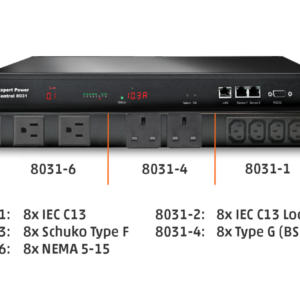 8-fold switched and metered PDU (Power Distribution Unit)
