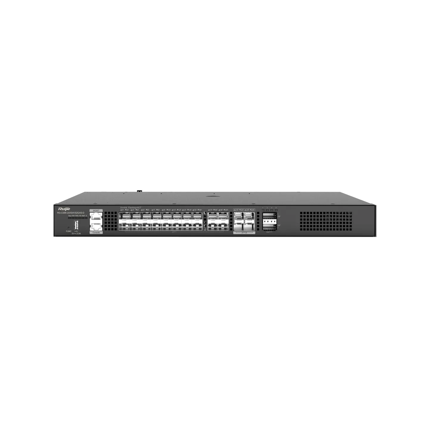 RG-CS86-20XS4VS2QXS-D 20-Port 10/2.5GE(SFP+), Layer 3 Ruijie Core/Aggregation Switch with Cloud Management, 4-Port 25/10GE(SFP28), 2-Port 40GE