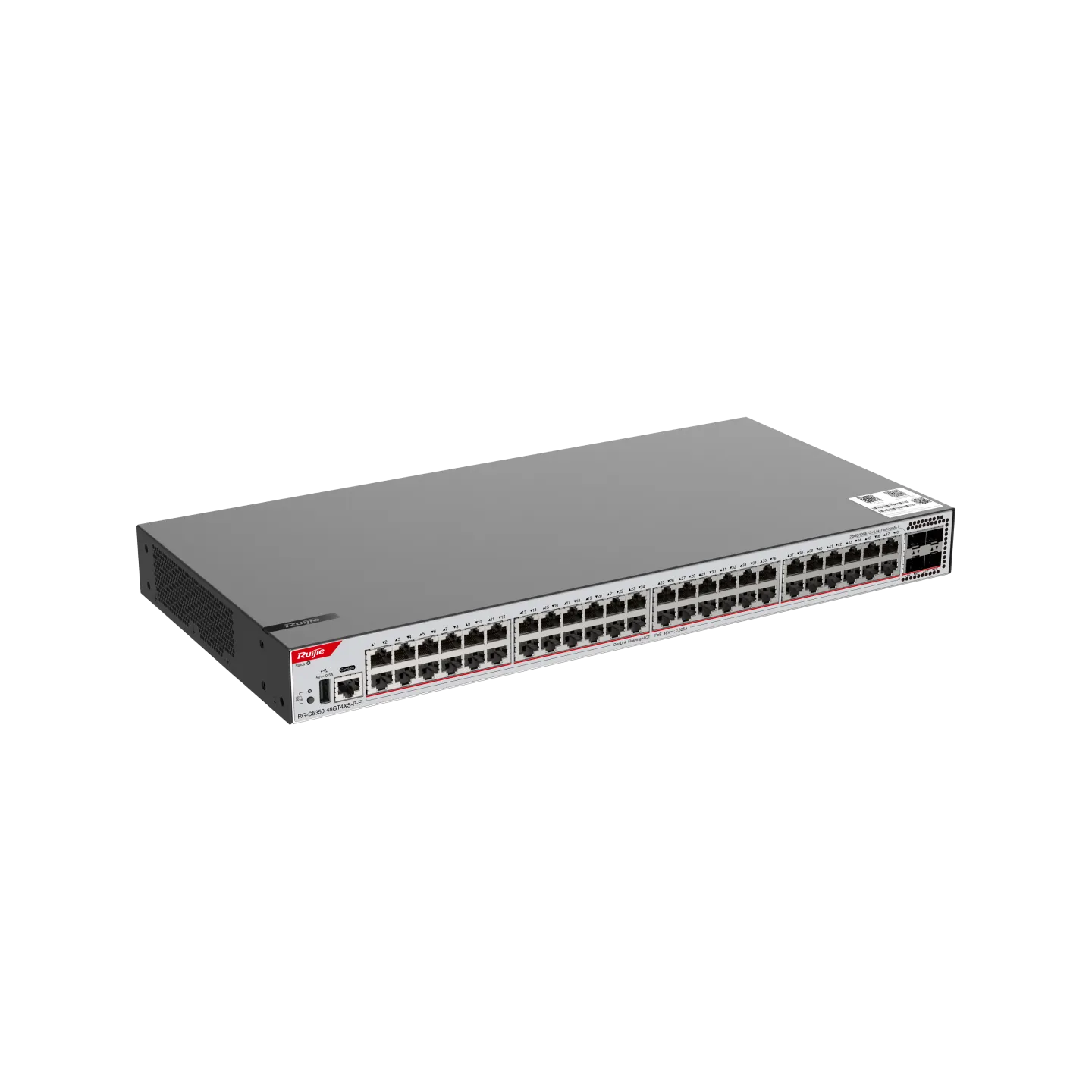 RG-S5350-48GT4XS-P-E 48-Port GE Layer 3 Managed Access Switch with PoE+, 4-Port 10GE Uplink