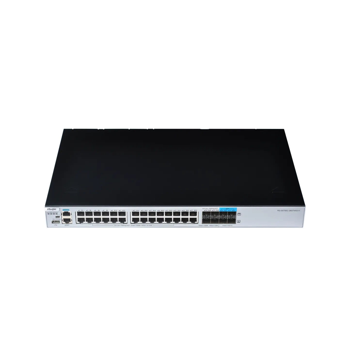 RG-S5750C-28GT4XS-H, Enterprise-Class Core/Aggregation Switch, 28 x GE Electrical Ports, Two Expansion Slots, 10GE Uplink